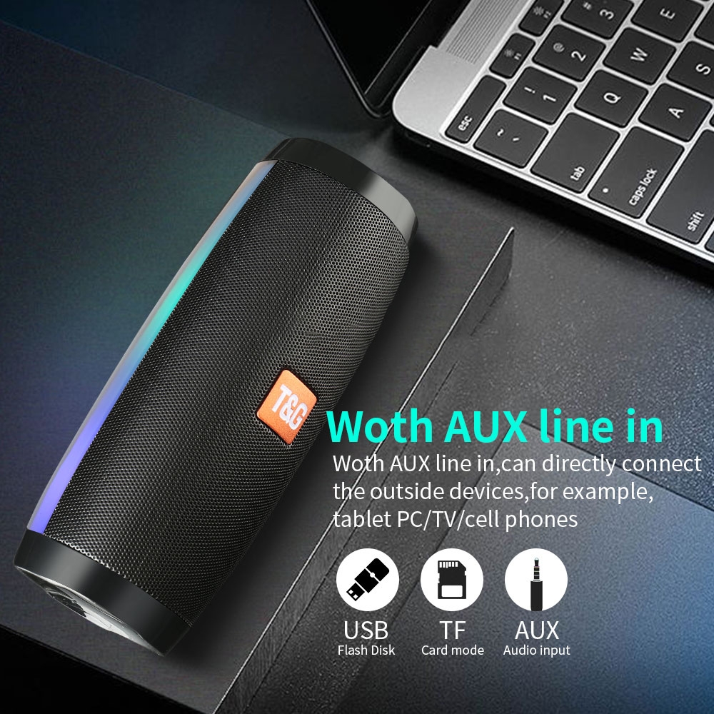 T&G TG157 Bluetooth 4.2 Mini Portable Wireless Bluetooth Speaker with Melody Colorful Lights. 