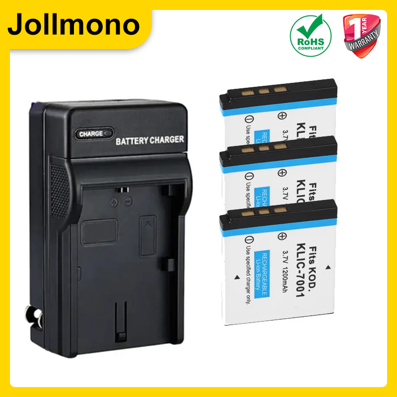 1200mAh KLIC-7001 KLIC7001 K7001 Camera Battery + AC Charger for Kodak V550 V570 V610 V705 M340 M341 M863 M893 IS M1063 M1073. 