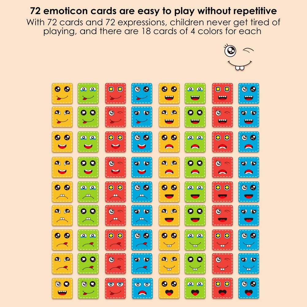 Wooden Expressions Matching Puzzles Face Changing Cubes Building Blocks Puzzle Game Family Board Game Toy With Box Educationa. 