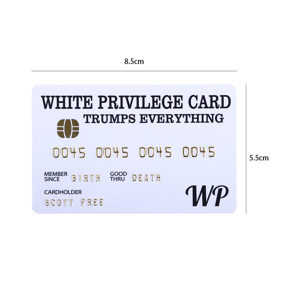White Black Privilege Card Credit Card Trumps Everything Official Race Card Gag Novelty Wallet Size Collectable Laminated Gift. 