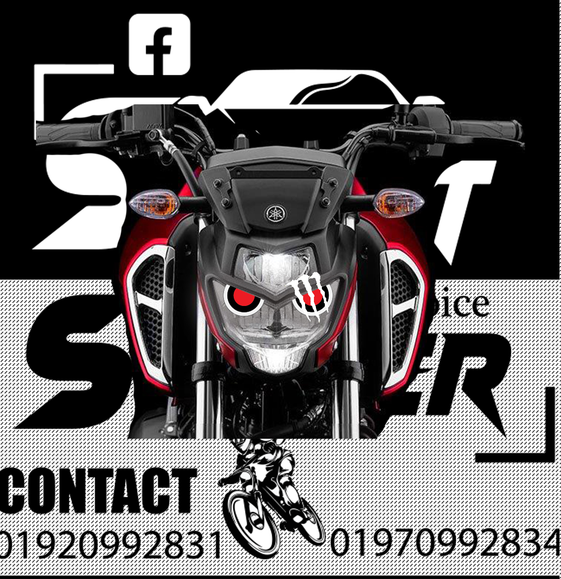 fz v3 head light sticker available premium quality // eye sticker //new headlight sticker. 