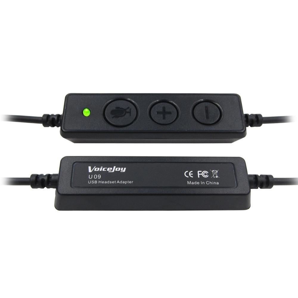 Call Center Noise Cancelling Corded Monaural Headset with Mic Microphone with USB Plug, Volume Control and Mute Switch. 