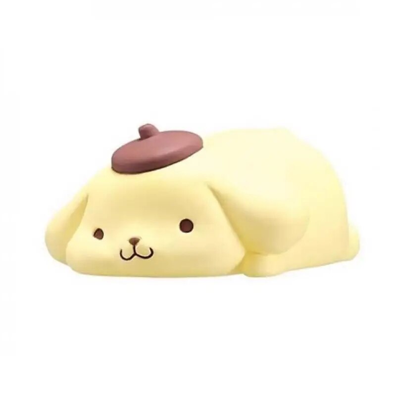 My Melody Figures Sanrio Hello Kitty Lie Down Action Figure Tuxedosam Pom Pom Purin Kawaii Mini Gifts Model Xmas Toy for Kids KEEMEEUYZO. 