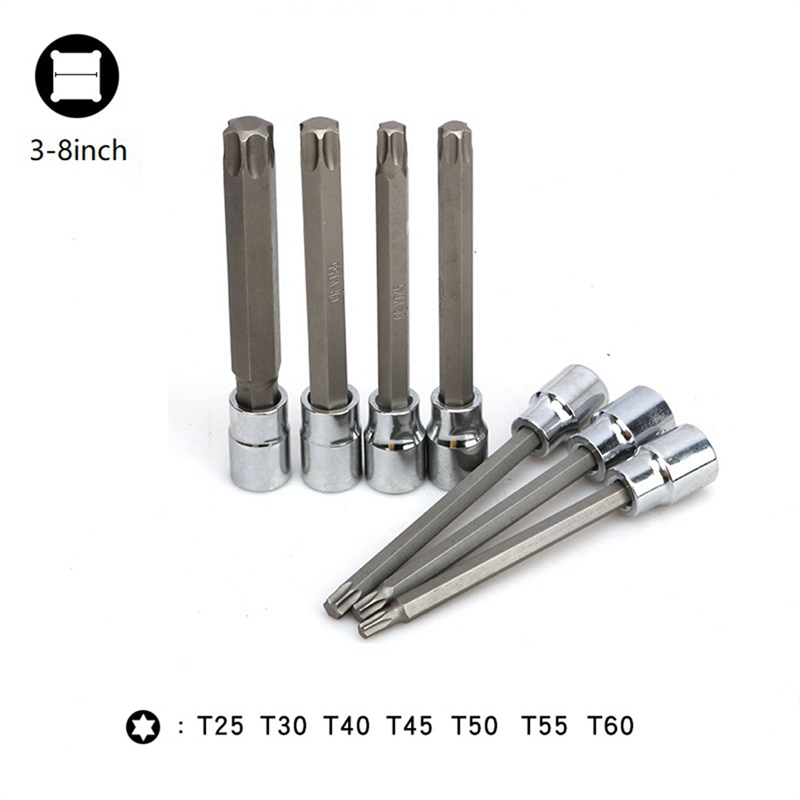 7 Pieces of Inner Hexagon Socket Head T-Shaped Flower Screwdriver Socket Tool Hexagon Plum Blossom Sleeve Set. 