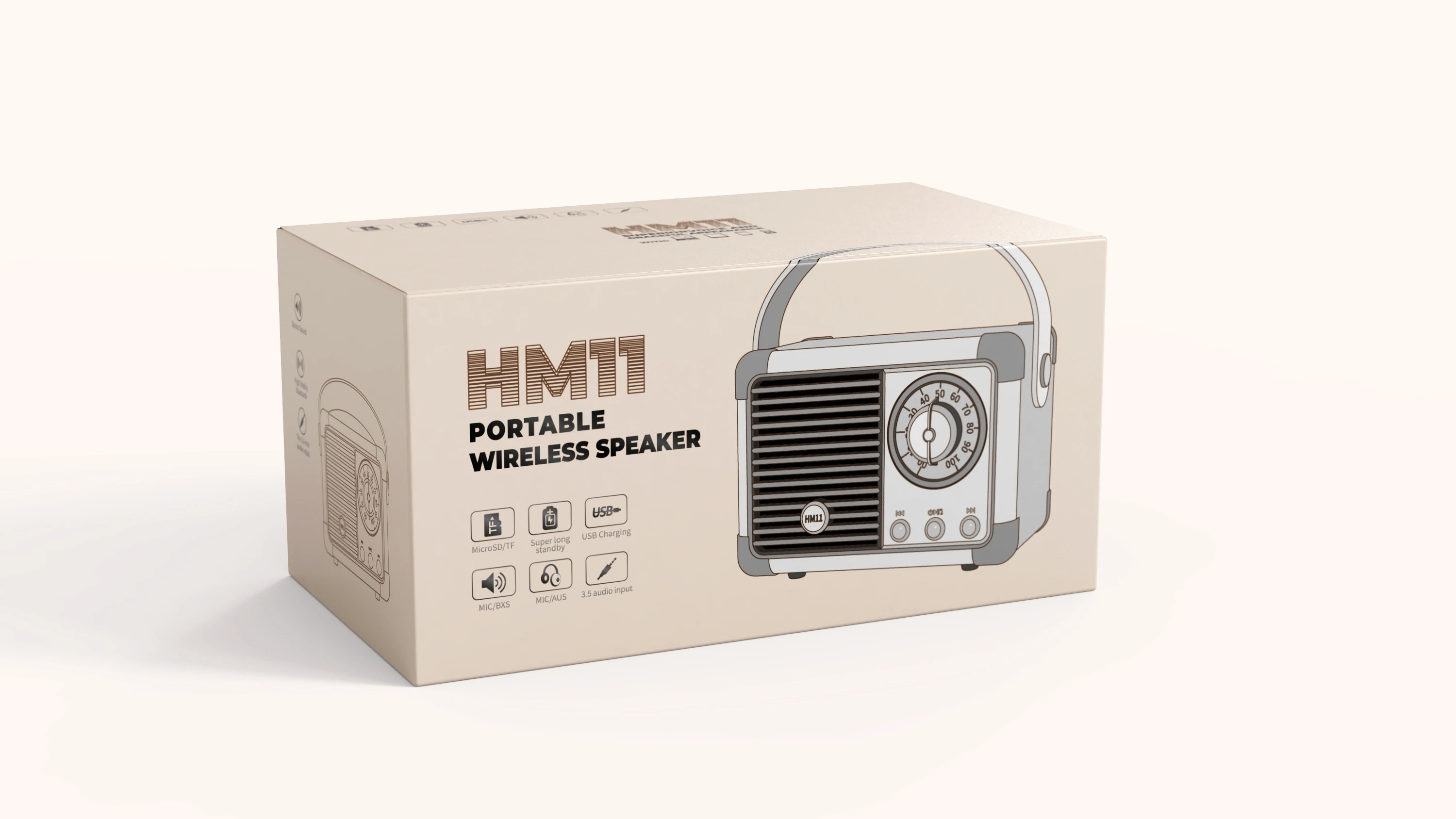 Retro Bluetooth Speaker HM11 Classical Retro Music Player Sound Stereo Portable Decoration Mini Speakers Travel Music Player. 
