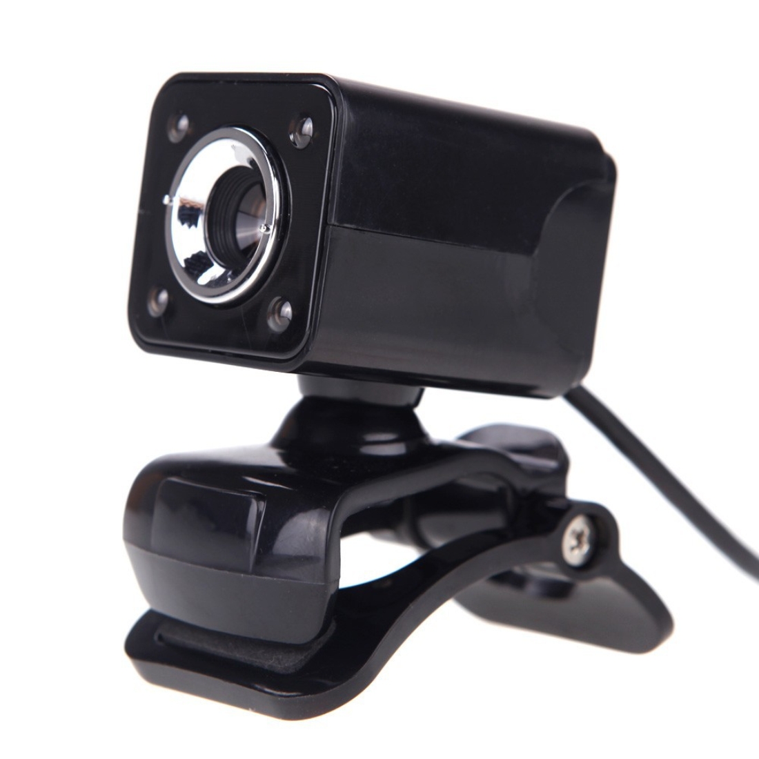 A862 360 Degree Rotatable 480P WebCam USB Wire Camera with Microphone & 4 LED lights for Desktop Skype Computer PC Laptop, Cable Length: 1.4m. 