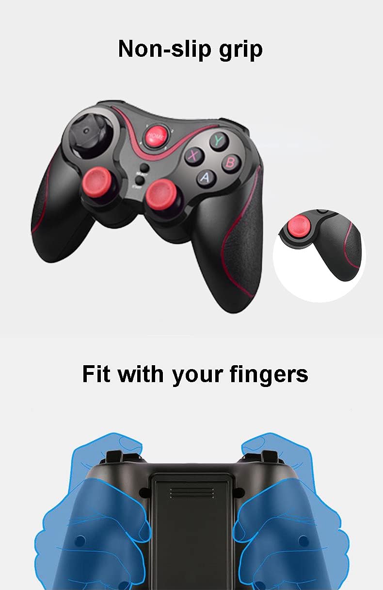 Brain Andr joystick suitable for controller supports Bluetooth T3 wireless control 3.0 game PS3 joystick game control suitable for tablet PC oid mobile phone with stand. 