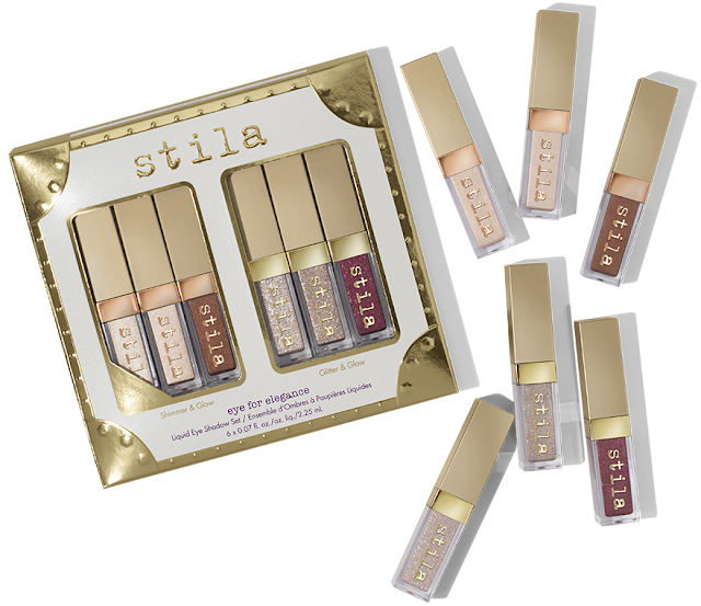 STILA GLITTER & GLOW LIQUID EYE SHADOW SET 6 PCS
