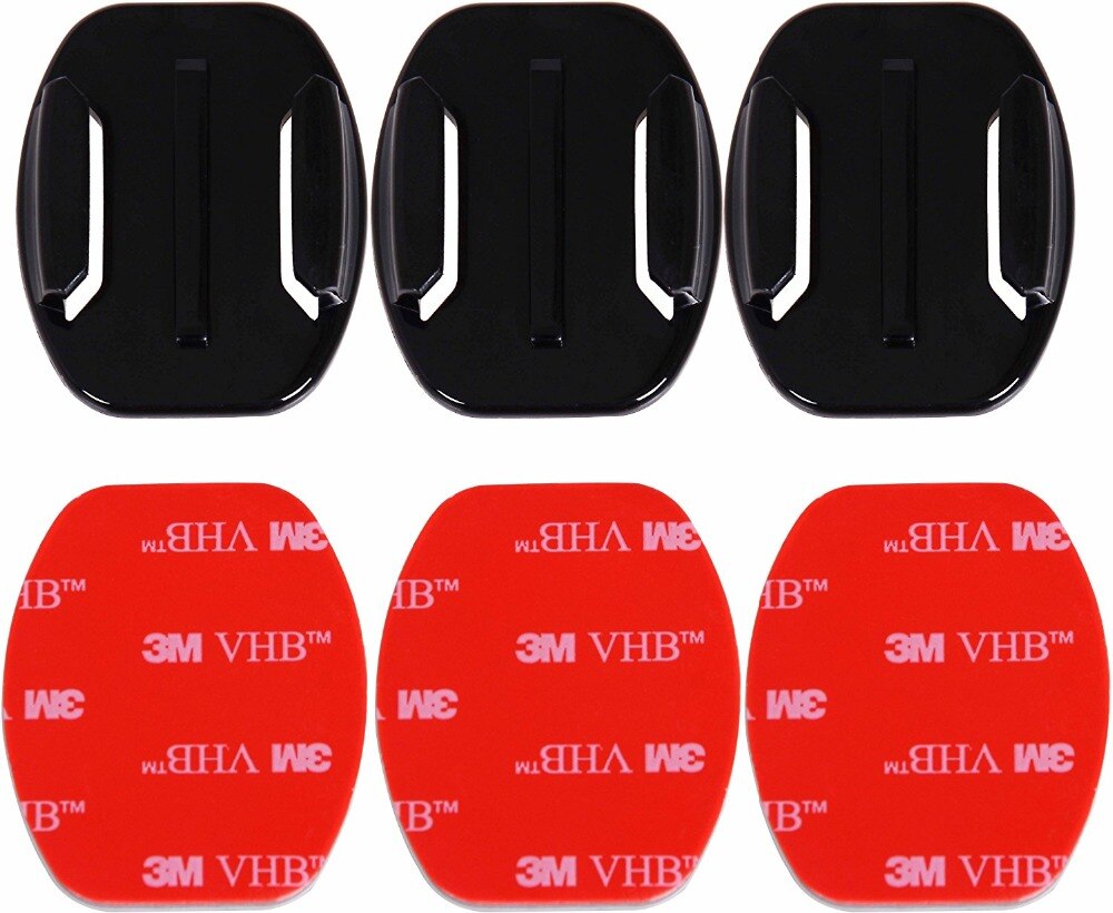 【VisioN Shop】4PCS Flat Curved Mount Set Sticker Adhesive Gopro 5 4 3+ SJCAM Xiaomi Yi Camera For Go pro Accessories. 