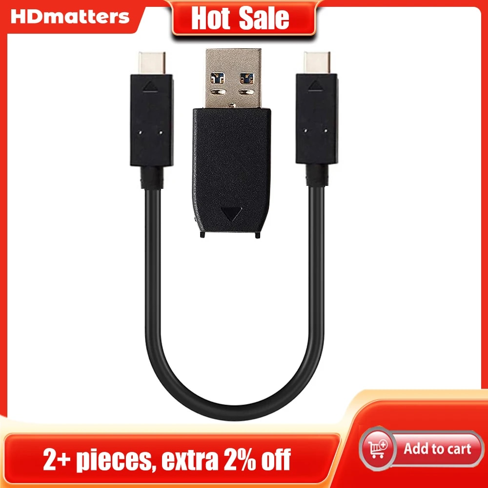 USB C Cable with USB-A Adapter Dongle Short USB 3.1 Gen.2 10Gbps Short Hybrid 2-in-1 Type C Cable for SanDisk Portable SSD Macs