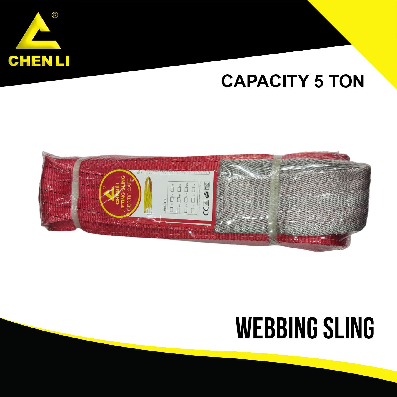 Chenli 5 Ton Lifting Belt Webbing Sling Polyester. 