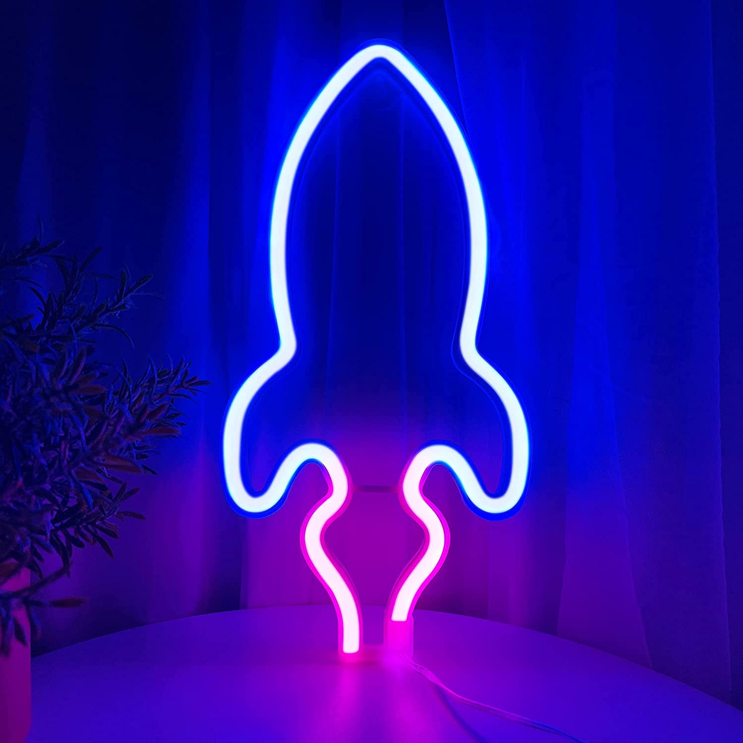 Neon LED Light Planet, Rocket and Thunder Design for Gifts, Night Light, Gaming Room, Kids Bedroom, Living Room, Wall Decor, Home Decoration Purpose  with USB Plug in or Battery system Light