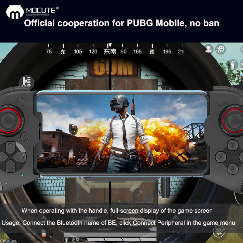 Mocute Gamepad 058 update 060 PUBG Controller For Cellphone Android Wireless Telescopic Joysticks For iPhone IOS13.4. 