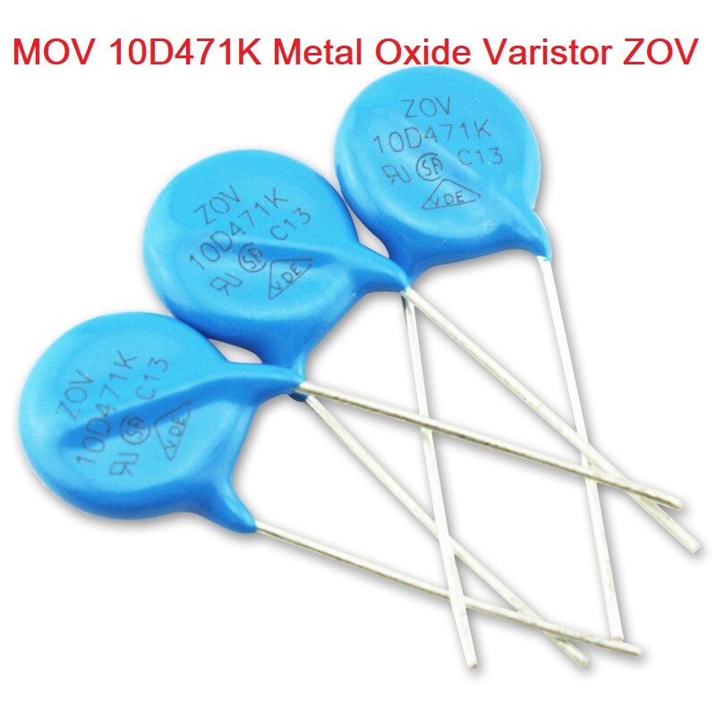 2Pcs- MOV 10D471K 10D-471K Disk Type Metal Oxide Varistor ZOV For Power Supply ZOV 2 Pin Leads. 