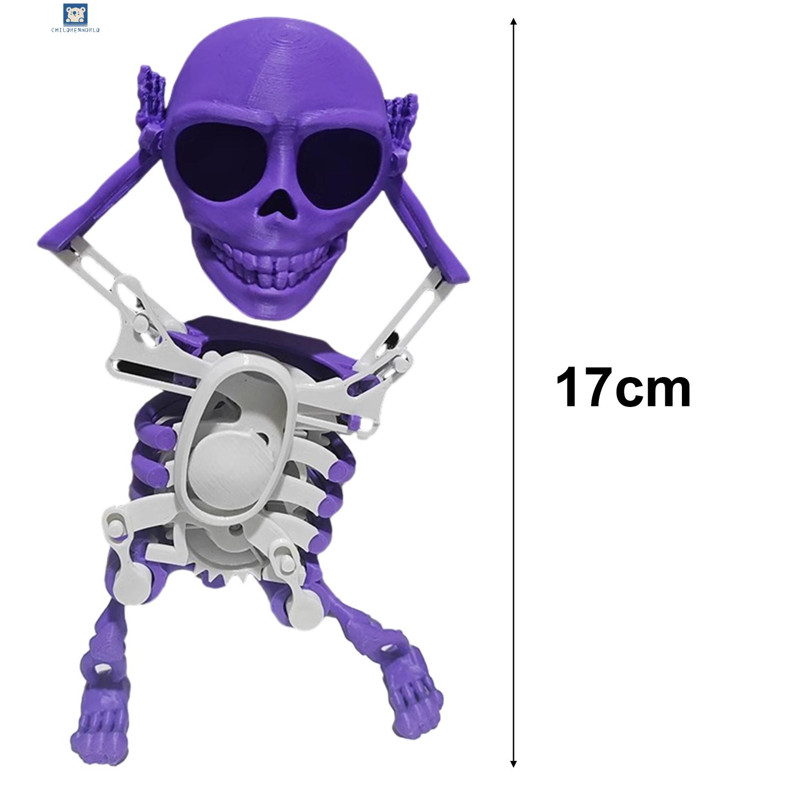 Childrenworld Skeleton Shape Toy Mini 3d Print Dancing Skeleton Toy Fun Clockwork Gift for Kids No Battery Needed Southeast Asian Buyers' Favorite Wind-up Skeleton Toy. 