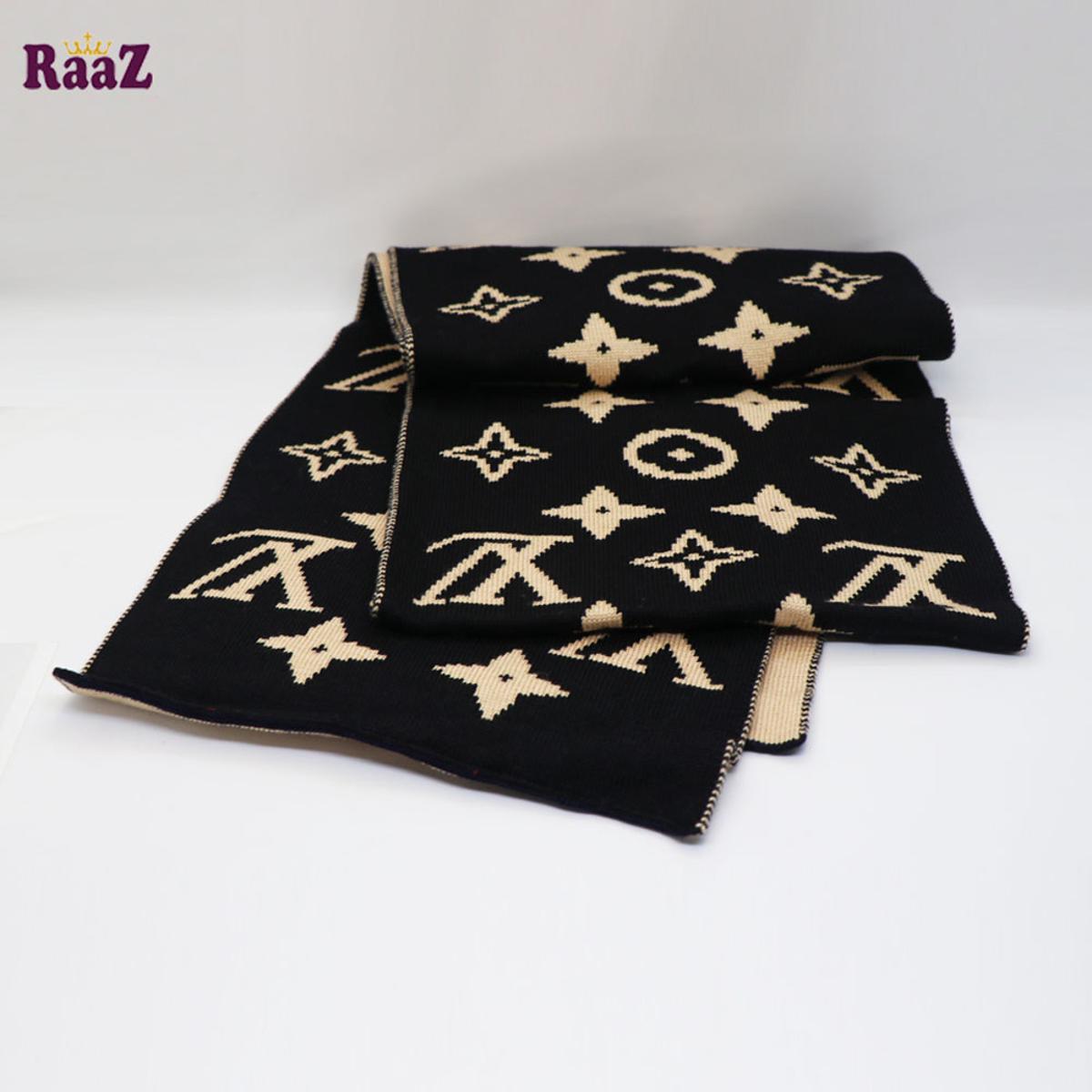 Louis vuitton scarf hot sale black and gold