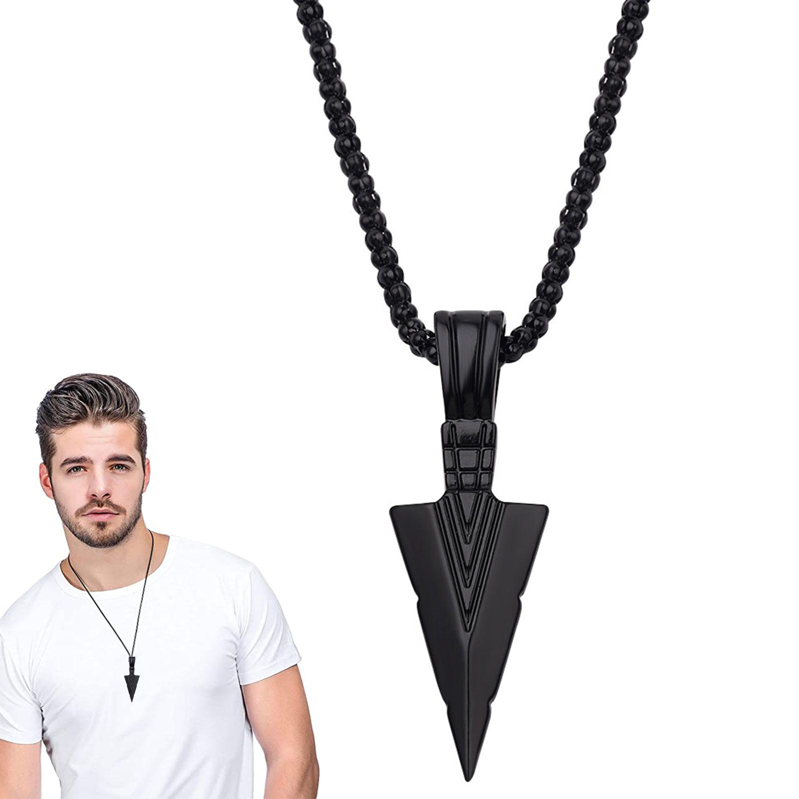 (New)Men' long necklace Meale triangle Hape black arrow necklace pendant jewelry for men hip hop party
