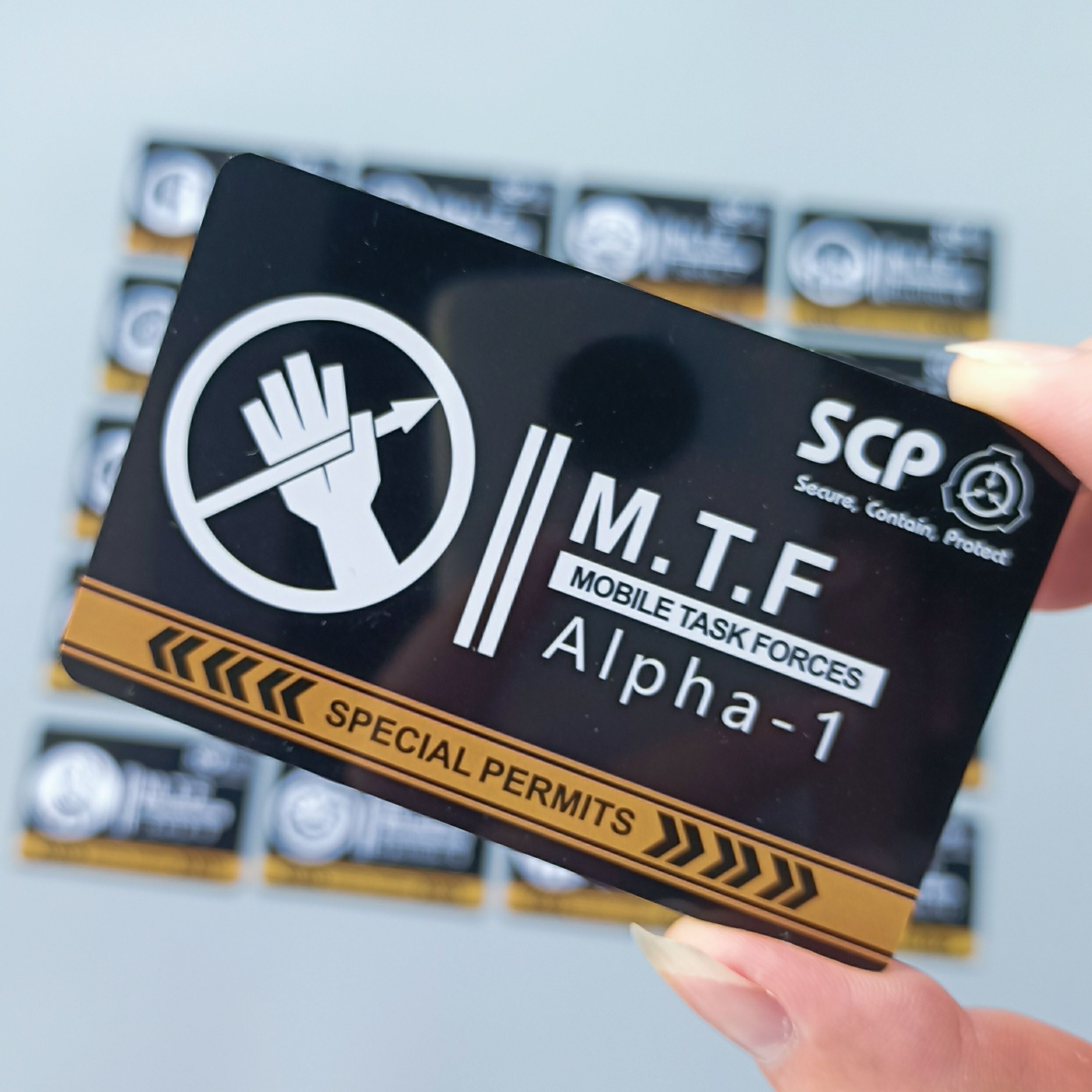 MTF Mobile Task Forces SCP Foundation Secret GUARD Cosplay Card. 