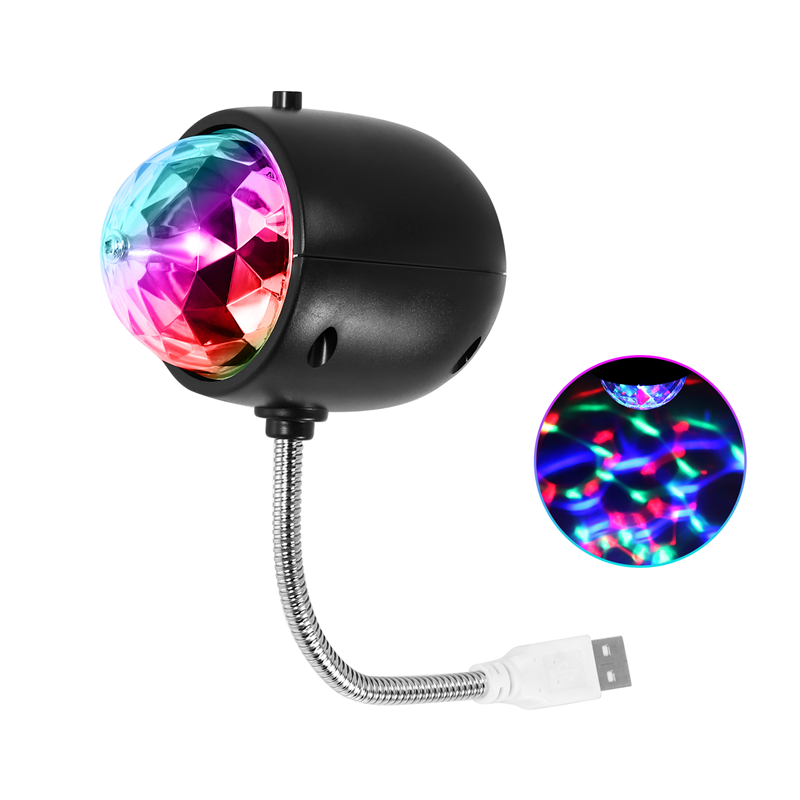 Rotating RGB LED Stage Lighting with 3W Book Light,USB Powered(Black)