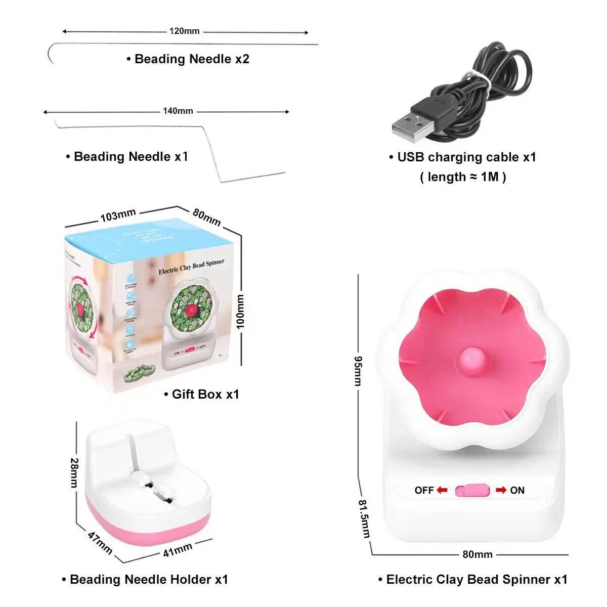 Electric Automatic Bead Threader Beading Machine DIY Bracelet Waist Bead Spinning Loader for Jewelry Making. 