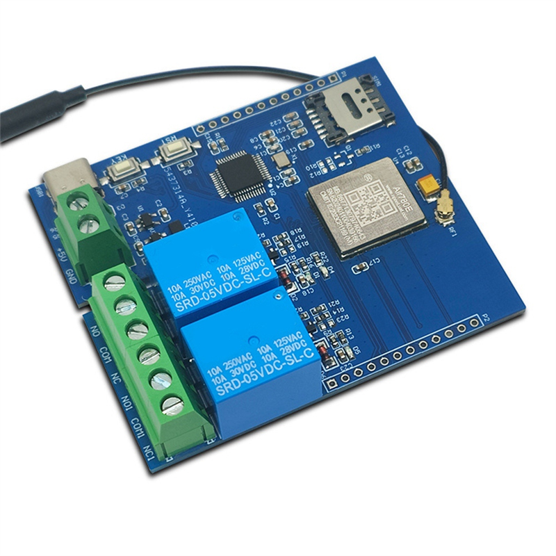 DC 5V STM32 4G Networked Dual-Way Relay Relay Development Board Onboard AIR780E Module I/O Port STM32 Development Board. 