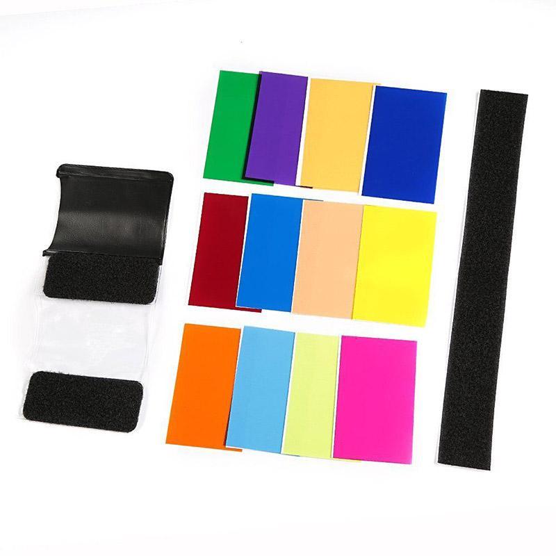 Gel Filter Flash Diffuser soft box 12 Sets of Colorful Studio Lighting Card. 
