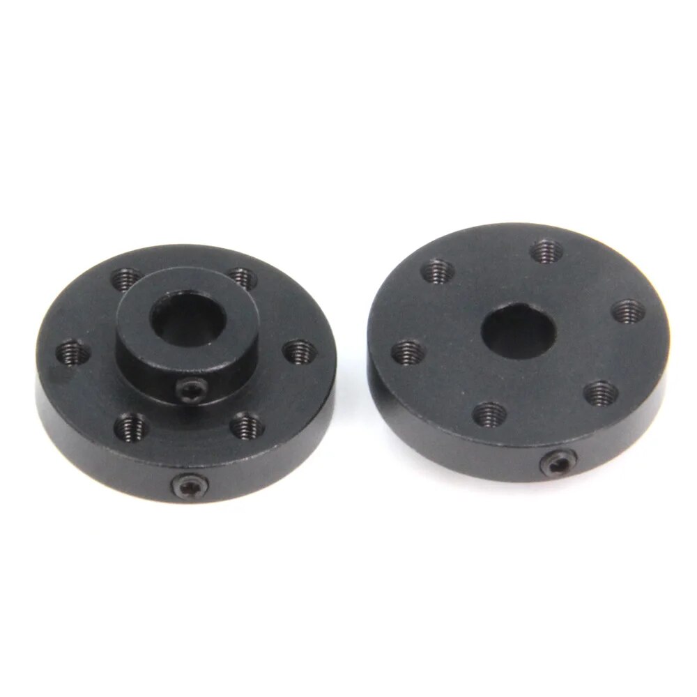 2PCS Rigid Flange Coupling Motor Guide Shaft Coupler, Universal Aluminum MOUNTING HUB for 6mm Shaft Pair with M3 Thread. 