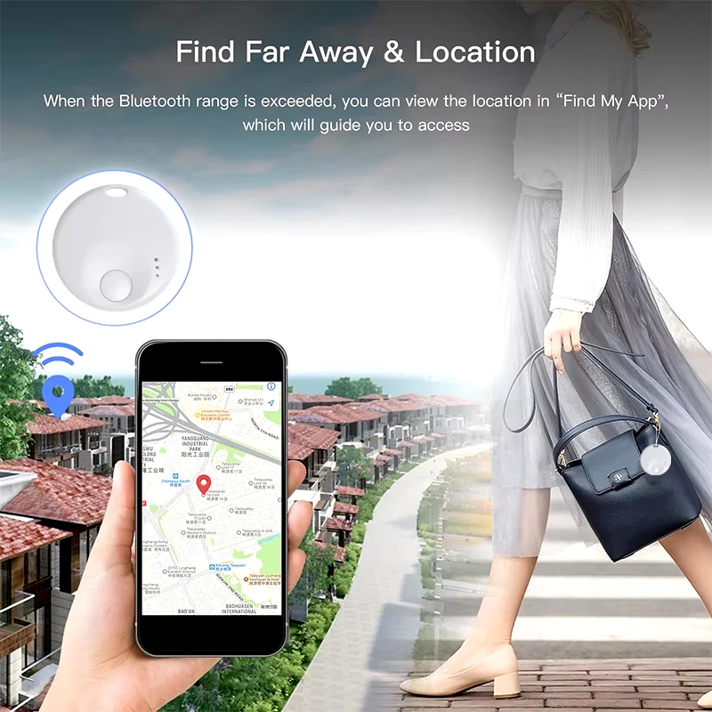 XIAOMI New Mini Smart Tag Bluetooth Luggage Tracker Works with Apple Find My (iOS Only) Item Locator For Key Luggage Backpack. 