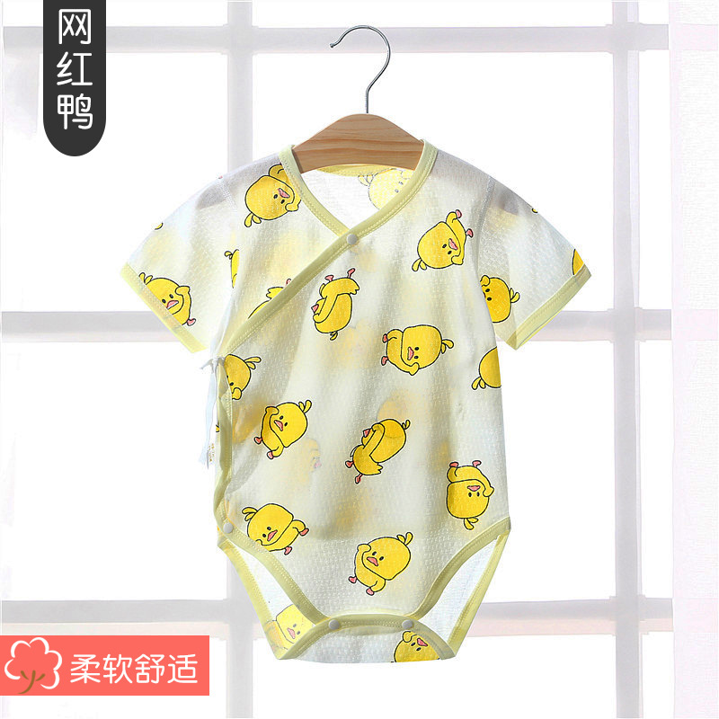 Baby jumpsuit, summer thin pajamas, baby girl's short-sleeved triangle romper, newborn baby's romper
