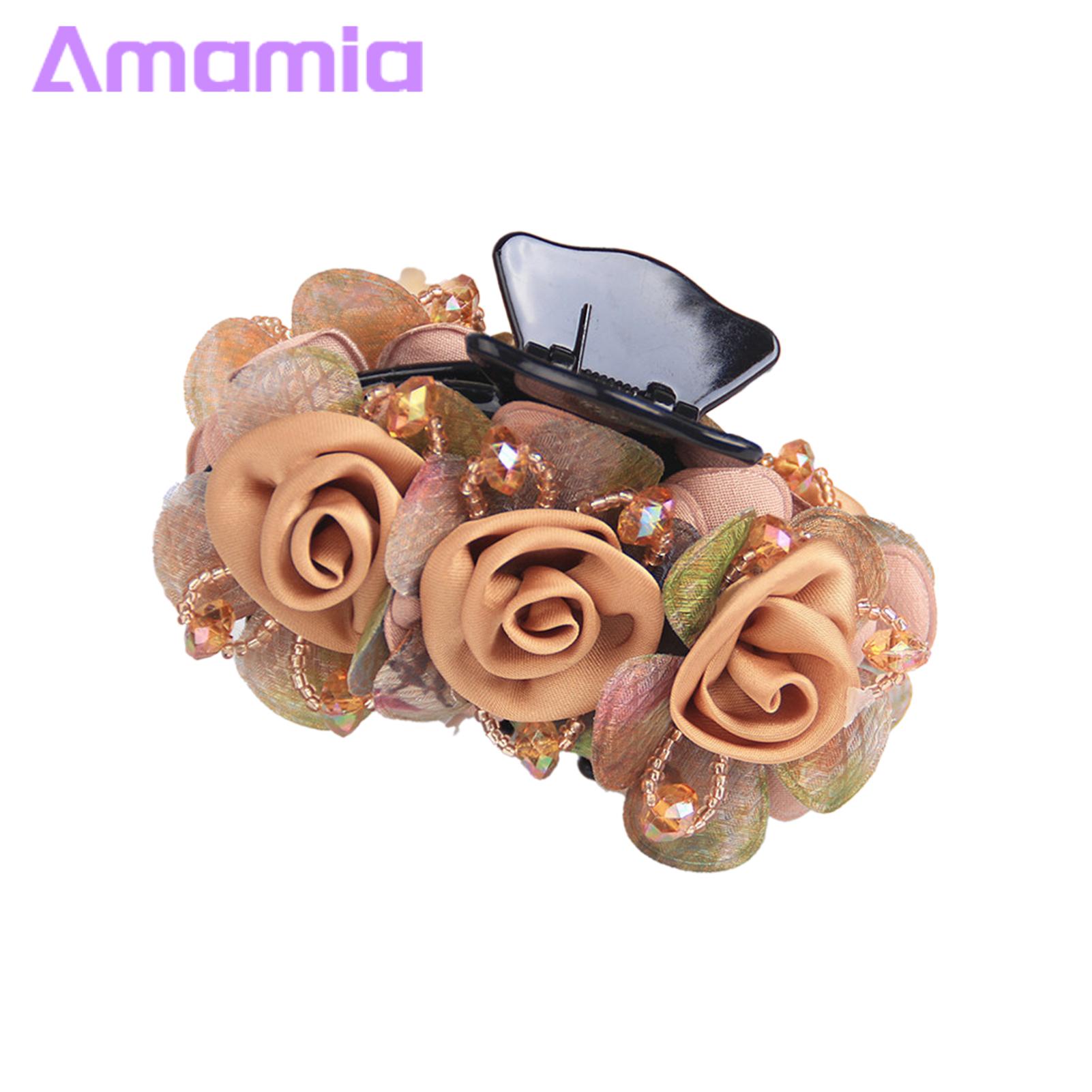 Amamia Hair Claw Clip Non-slip Women Girls Flower Hair Claw Clip