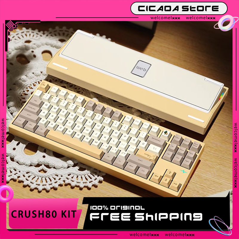 Wob Crush80 Keyboard Kit Rgb Aluminium Alloy Gamer Mechanical Keyboards Kit Three Mode Low Delay Gaming Office Customized Gasket