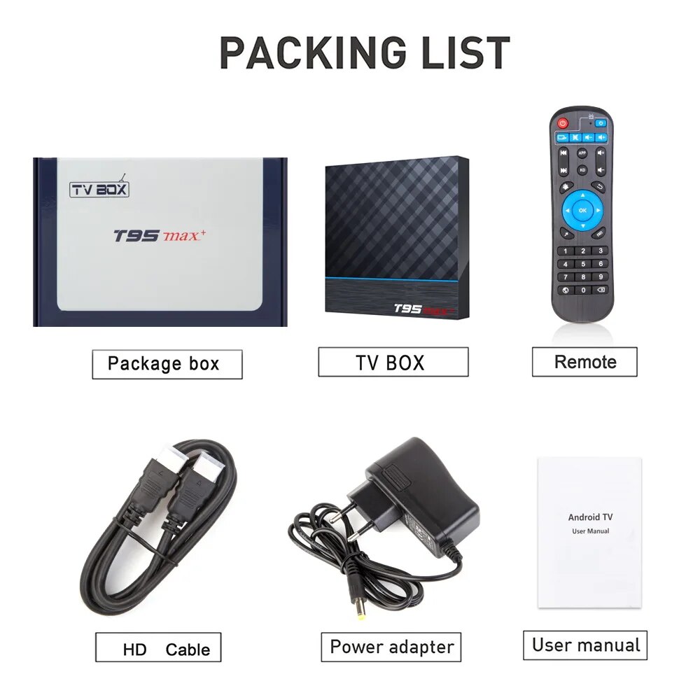 T95 max plus Smart TV Box Android 9.0 Amlogic S905X3 4G 32G64GB 1000M 8K 4K Media Player 2.4G 5G Wifi 1080P Set Top Box 3D Video. 