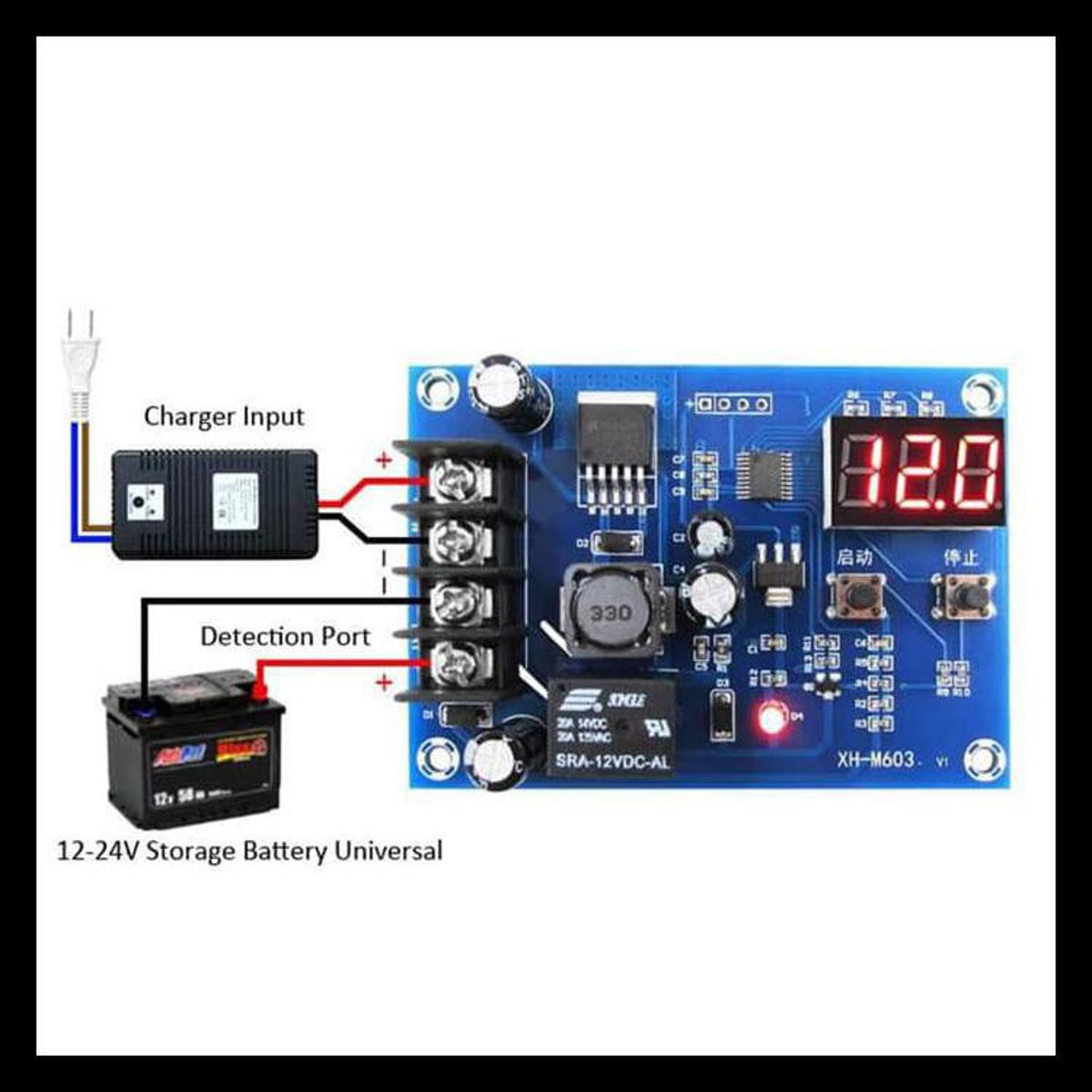XH-M603 Charging Control Module Digital LED Display Storage Lithium Battery Charger Control Switch Protection Board 12-24V