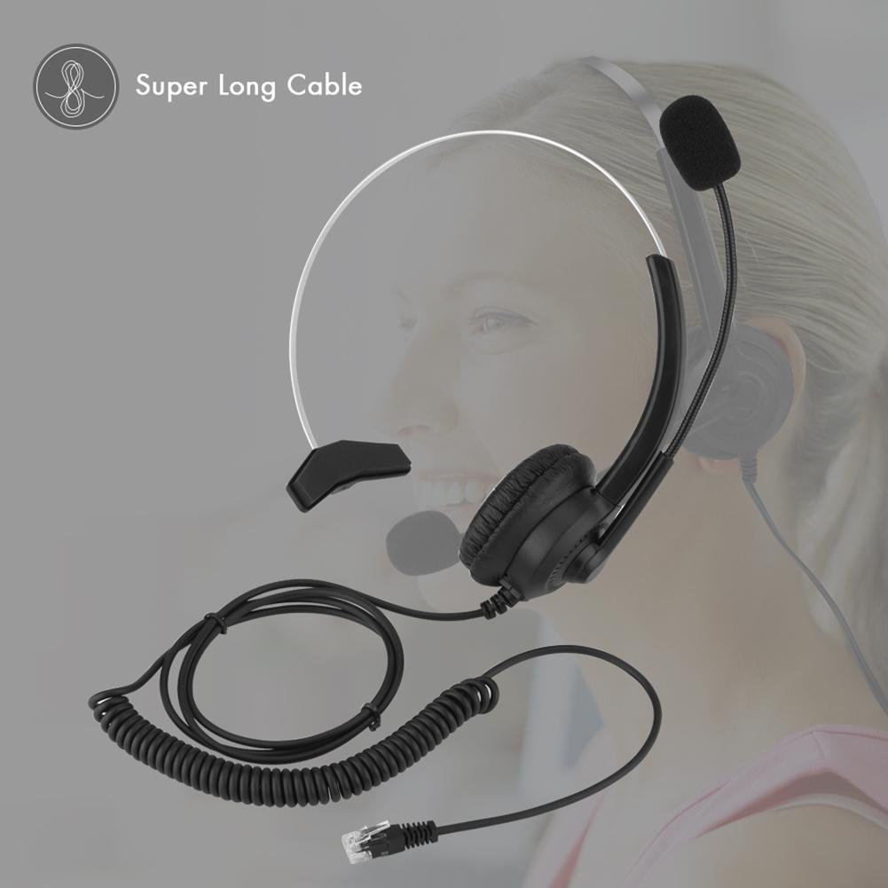 2.5mm Telephone Headset Noise Cancelling Call Center Headset Comfortable Wearing Telephone Headset - Crystal Plug - intl. 