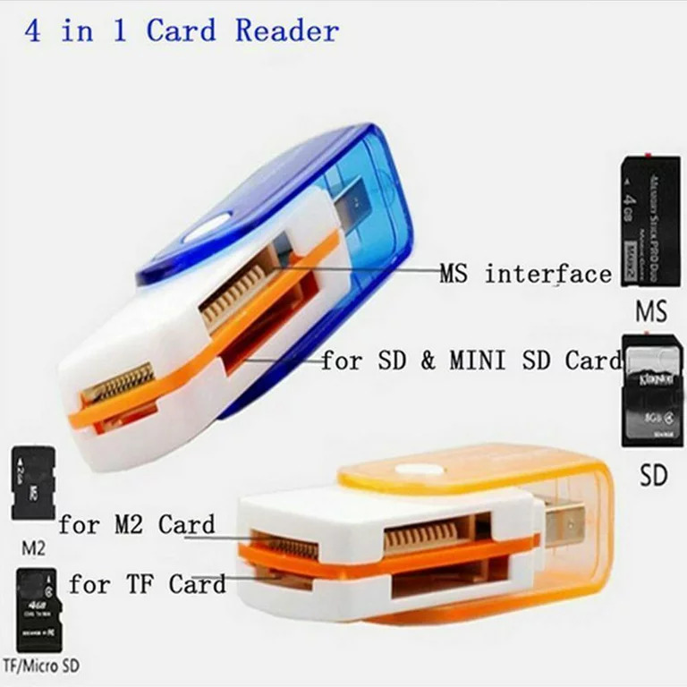 Card Reader Support SD, MMC, RS-MMC, Mini SD, T-Flash, MS/MS PRO, MS Duo / MS Pro Duo, M2  Mini SD, T-Flash, M2 use with out adapter. 