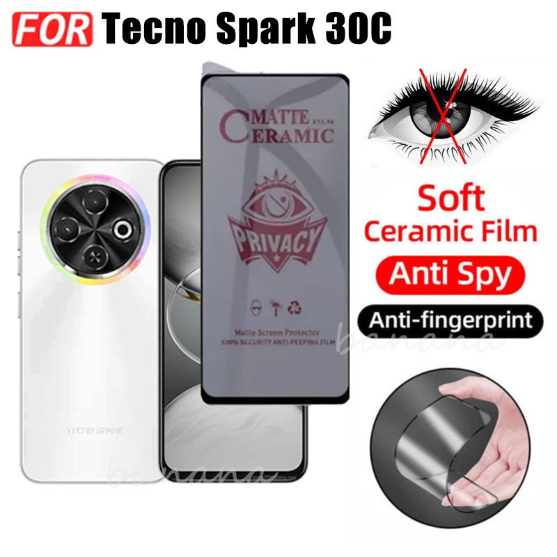 For Tecno Spark 30C Phone Case Spark 30C Spark Go 1 Go 2024 Anti-peeping Tempered Glass Screen Protector. 