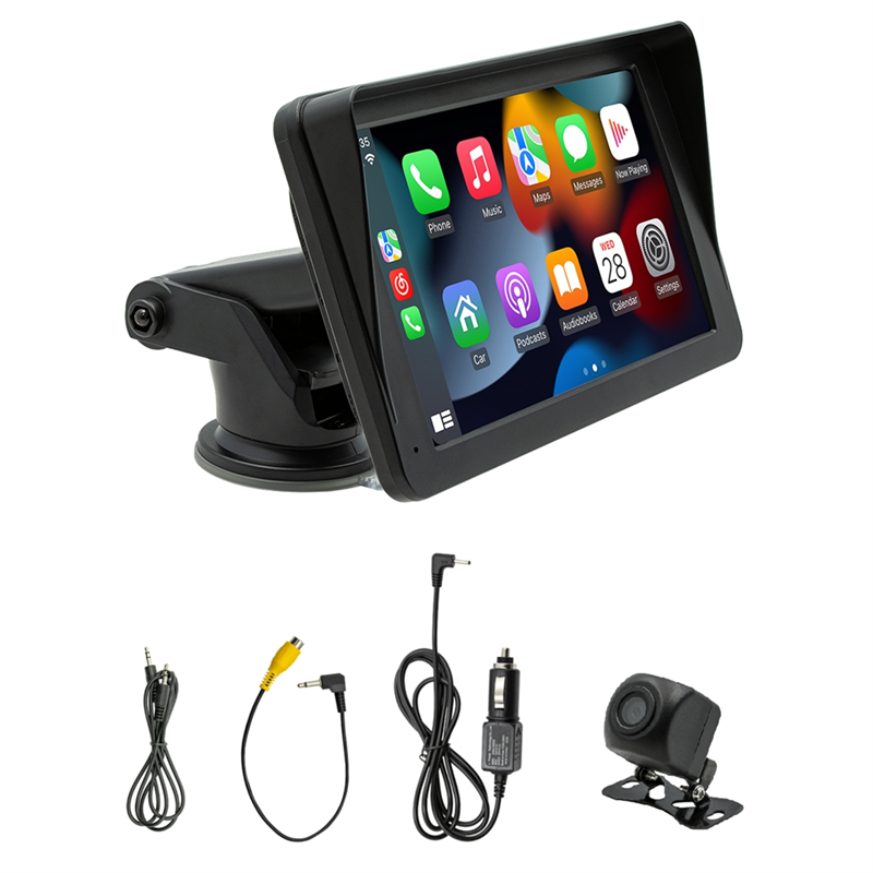 Wireless Carplay & Android Auto Car Stereo, Portable 7 Inch Touch Screen Navigation Audio Car Radio Receiver, Bluetooth