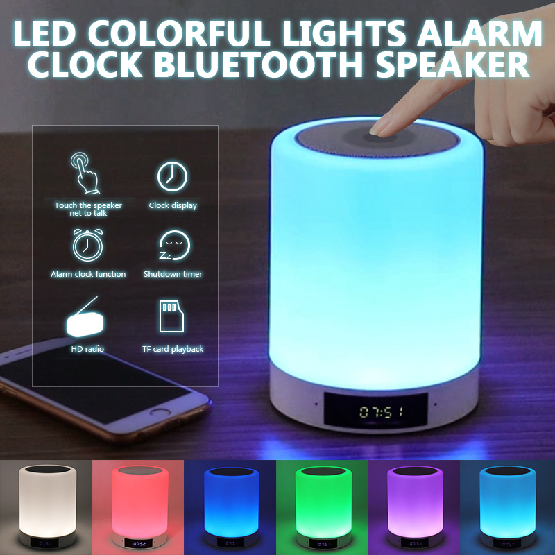 Night Lights Bluetooth Speaker Touch Sensor Bedside Lamp with Alarm Clock MP3 Music Player Touch Control LED Lamp Dimmable professional design