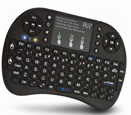 I8-B Backlit Mini Keyboard With Touchpad Mouse - Enjoy Wireless Convenience With Rechargeable Backlit Keyboard - Perfect For Gaming And Office Use. 