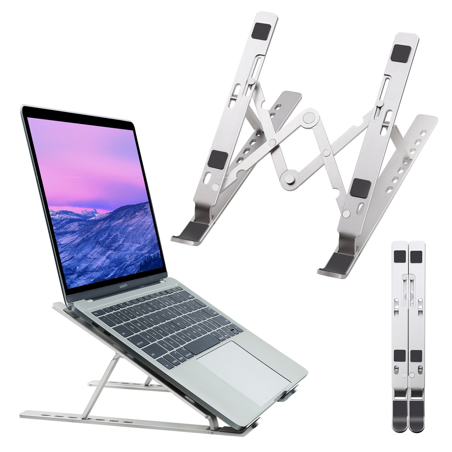 Full Aluminum Alloy Adjustable Laptop Stand for 10-17 inch Tablets Notebook Laptop Premium Quality Aluminum Alloy*