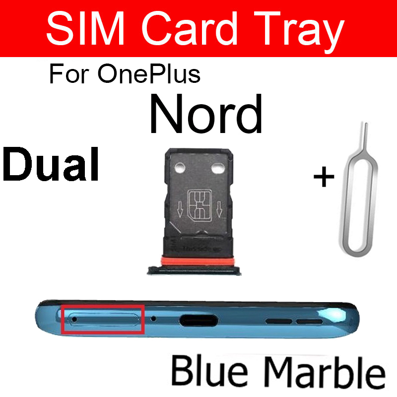 Sim Tray SD Card Tray Holder Card Compatible with OnePlus Nord 2 Nord N10 N20 N100 N200 N300 Nord CE CE2 5G With Sim Ejector Pin Replacement Part. 