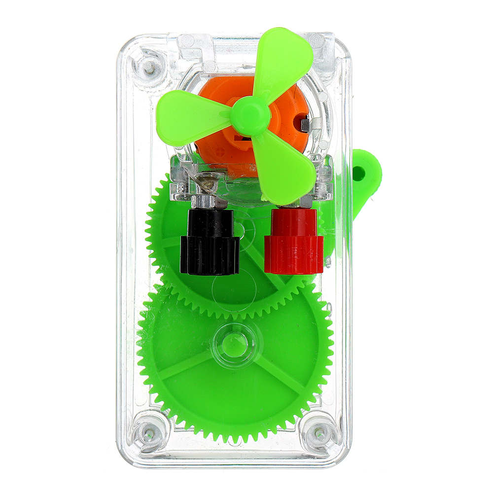 Fascinating Handheld Manual Electricity DC Crank Generator Mini Fan Science Experiment Model Kit. 