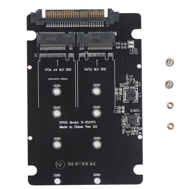 SATA M.2 SSD to SAS and NVMe M.2 NGFF SSD to SFF-8639 Adapter Converter. 