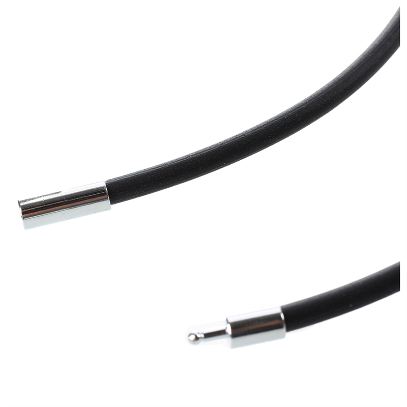 3X 3mm Black Rubber Cord Necklace with Stainless Steel Closure - 24 Inch