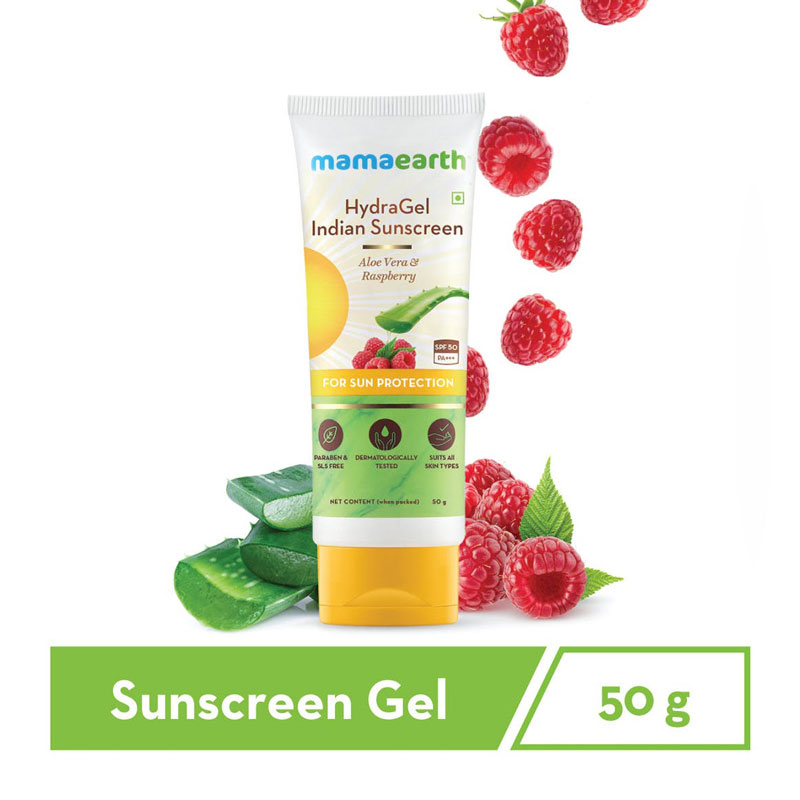 Mamaearth hydraGel indian sunscreen with aloe vera & raspberry for sun  protection – Shajgoj