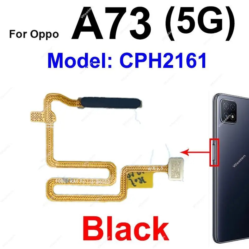 Fingerprint Sensor Flex Cable For OPPO A73 5G CPH2161 Power Button Finger Print Sensor Touch Flex Ribbon Parts. 