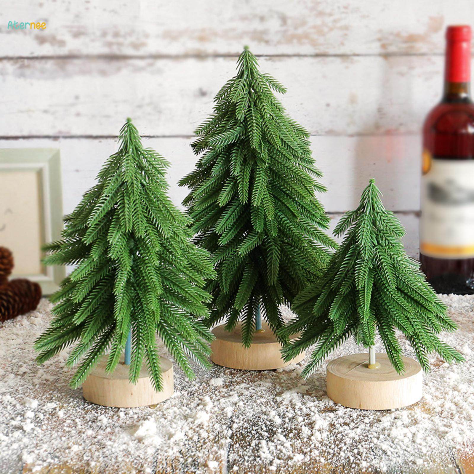 Flocked Christmas Tree Tabletop Miniature Artificial Christmas Tree for Home without Snow Size M. 