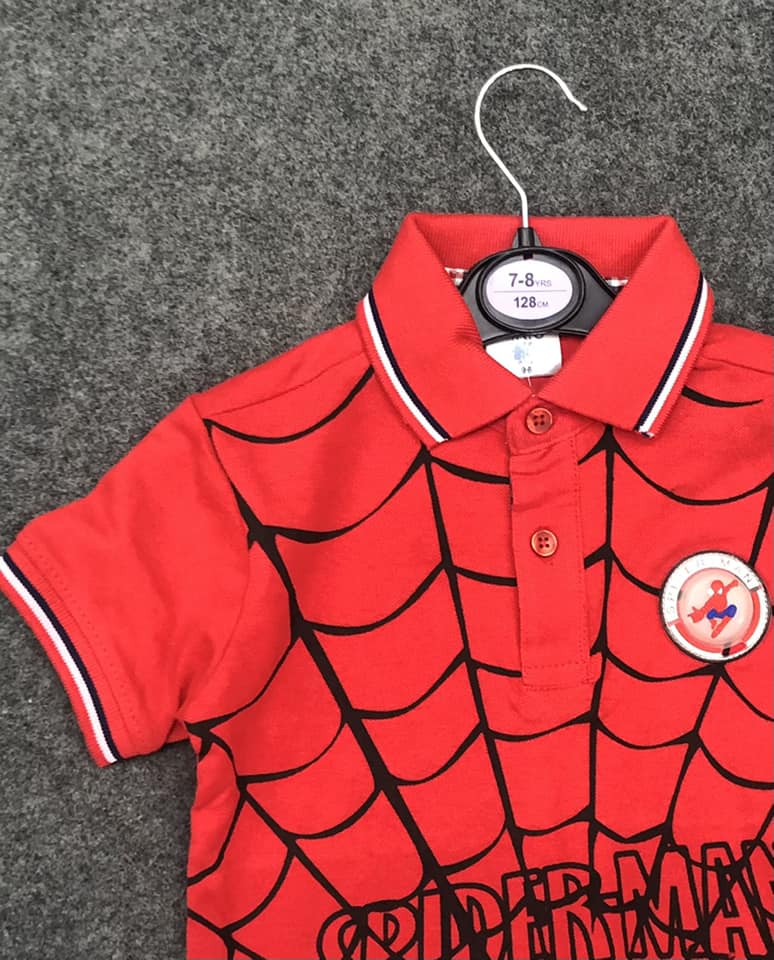 WhiteFit Kids Premium Quality Spider Man Polo T-Shirts. 