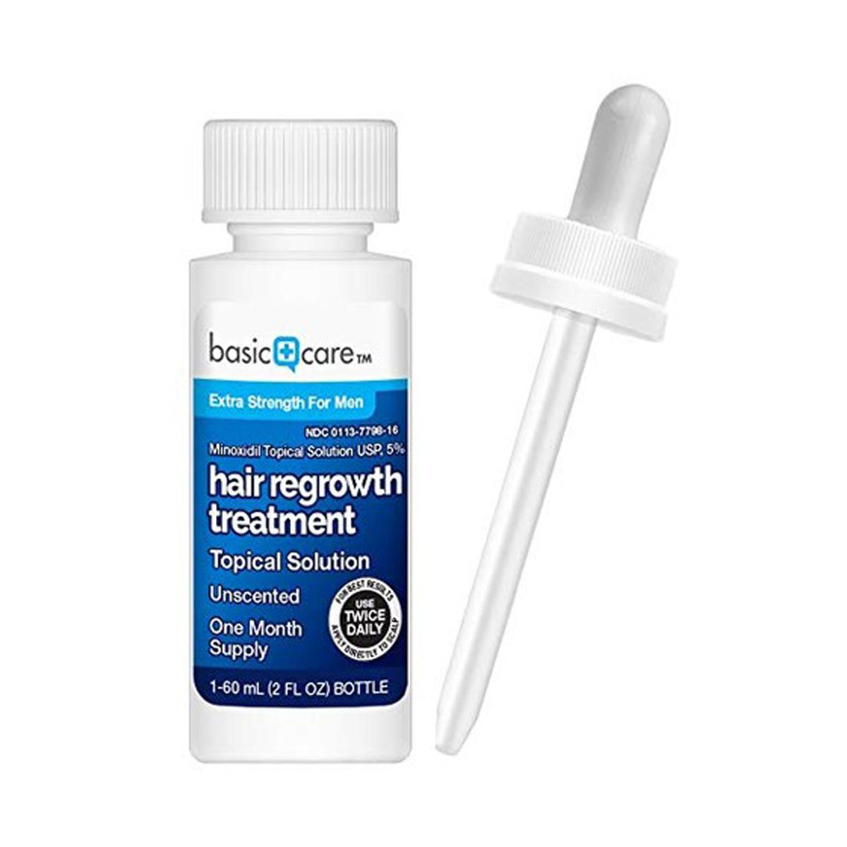 basic care minoxidil 5% for hair and beard regrowth-60 ml( one month suply)