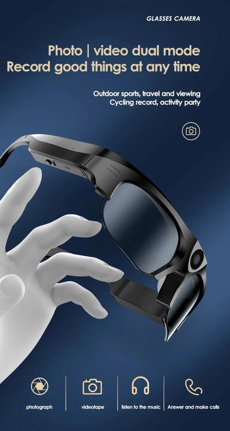 2K HD Action Camera Glasses Video Recording Sport Sunglasses with Bluetooth Speakers Call Smart Glasses 4K Ultra Mini Camera. 